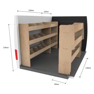 Volkswagen Caddy Maxi (L2) 2004-20 Drievoudige Bestelwagenopbergsystemen - Afbeelding 5