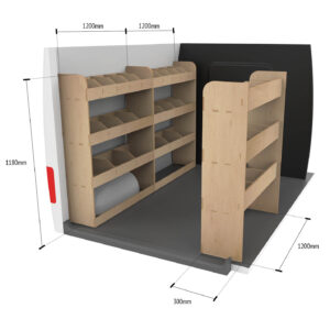 Nissan Primastar L2 2001-14 Drievoudige Bestelwagenopbergsystemen - Afbeelding 6