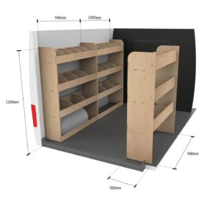 Nissan Primastar L1 2001-14 Drievoudige Bestelwagenopbergsystemen - Afbeelding 8
