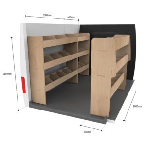 Mercedes Citan L3 (Extra Lang) 2013-21 Drievoudige Bestelwagenopbergsystemen - Afbeelding 7